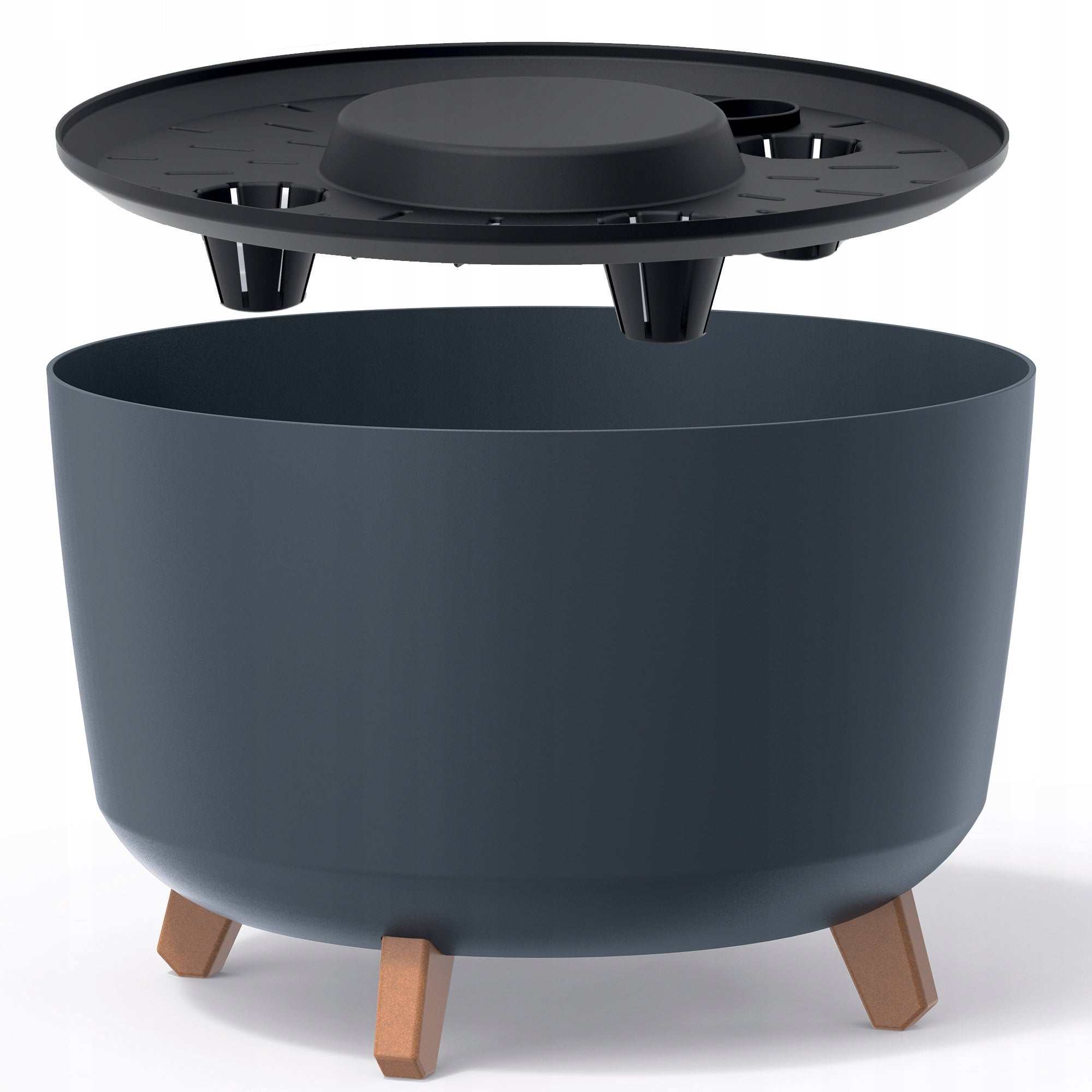 Gėlių vazonas Prosperplast Gracia DGRL400-S433, juodas