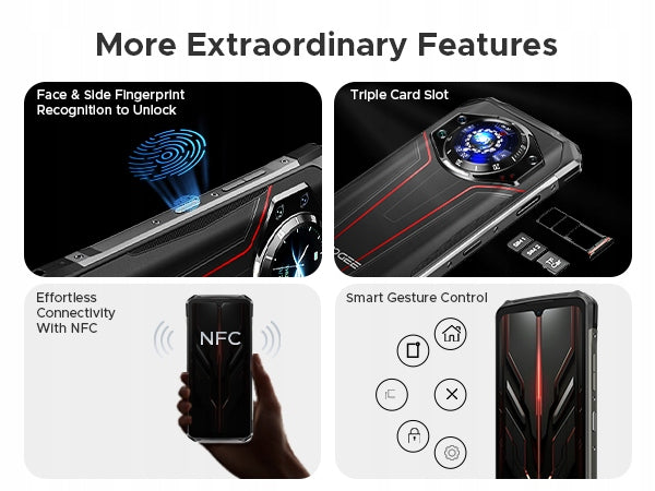 DOOGEE S119 24+512GB Smartphone 10200mAh 100MP6,72”120Hz 33W/NFC/IP68 Android Headphones included no