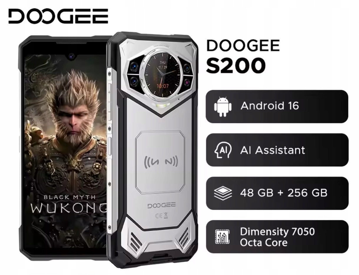 DOOGEE S200 5G 48GB/256GB 10100mAh 100MP AMOLED NFC Android 16