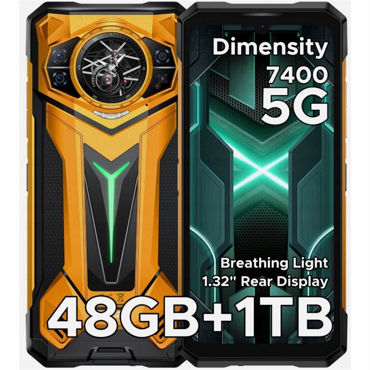 DOOGEE S200 Ultra 5G Rugged Phone 12GB RAM 1TB Storage, 11000mAh Battery, 6.72" Display - Yellow
