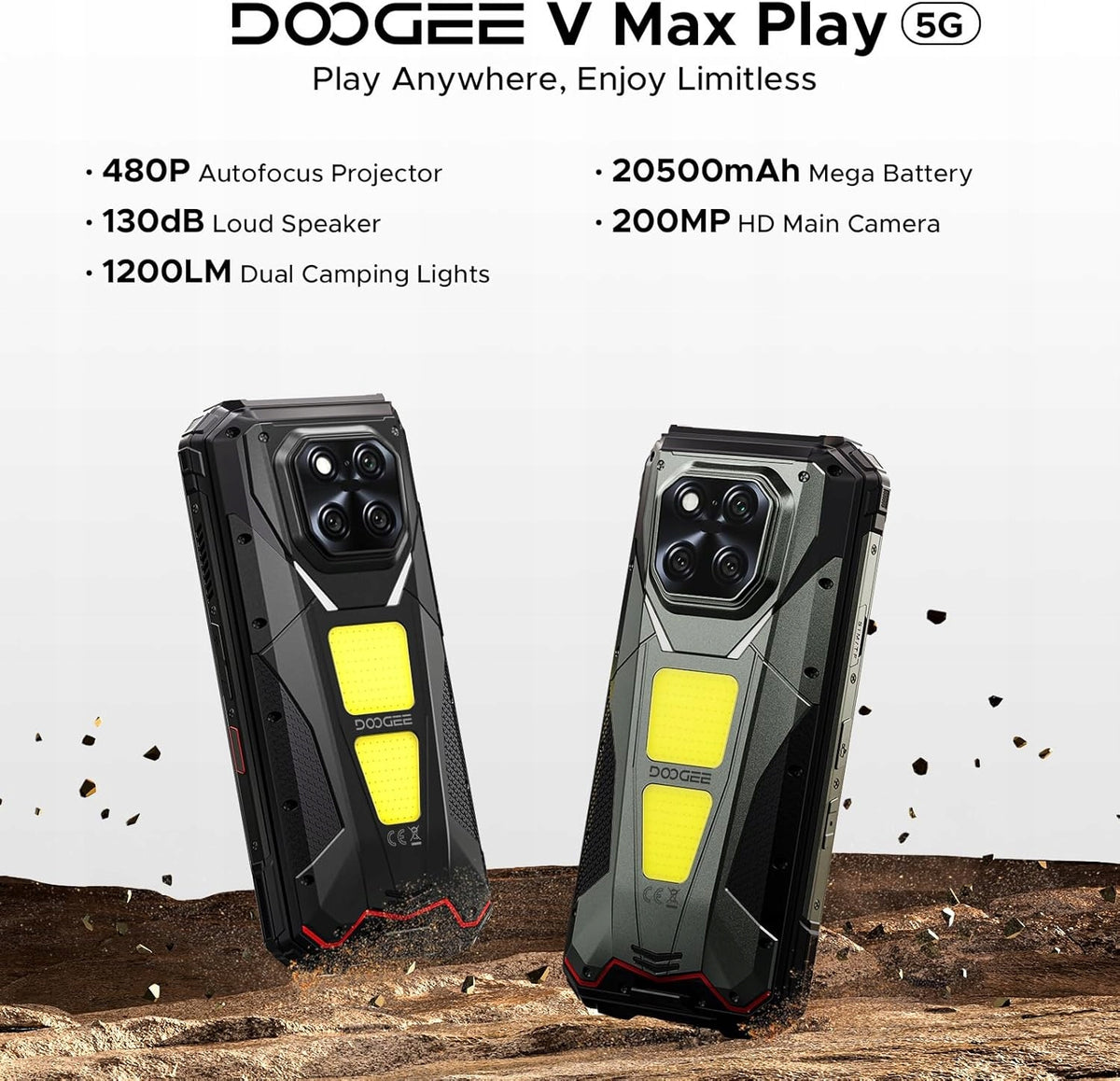 DOOGEE V Max Play 16 GB / 512 GB 5G gray smartphone Charger included yes