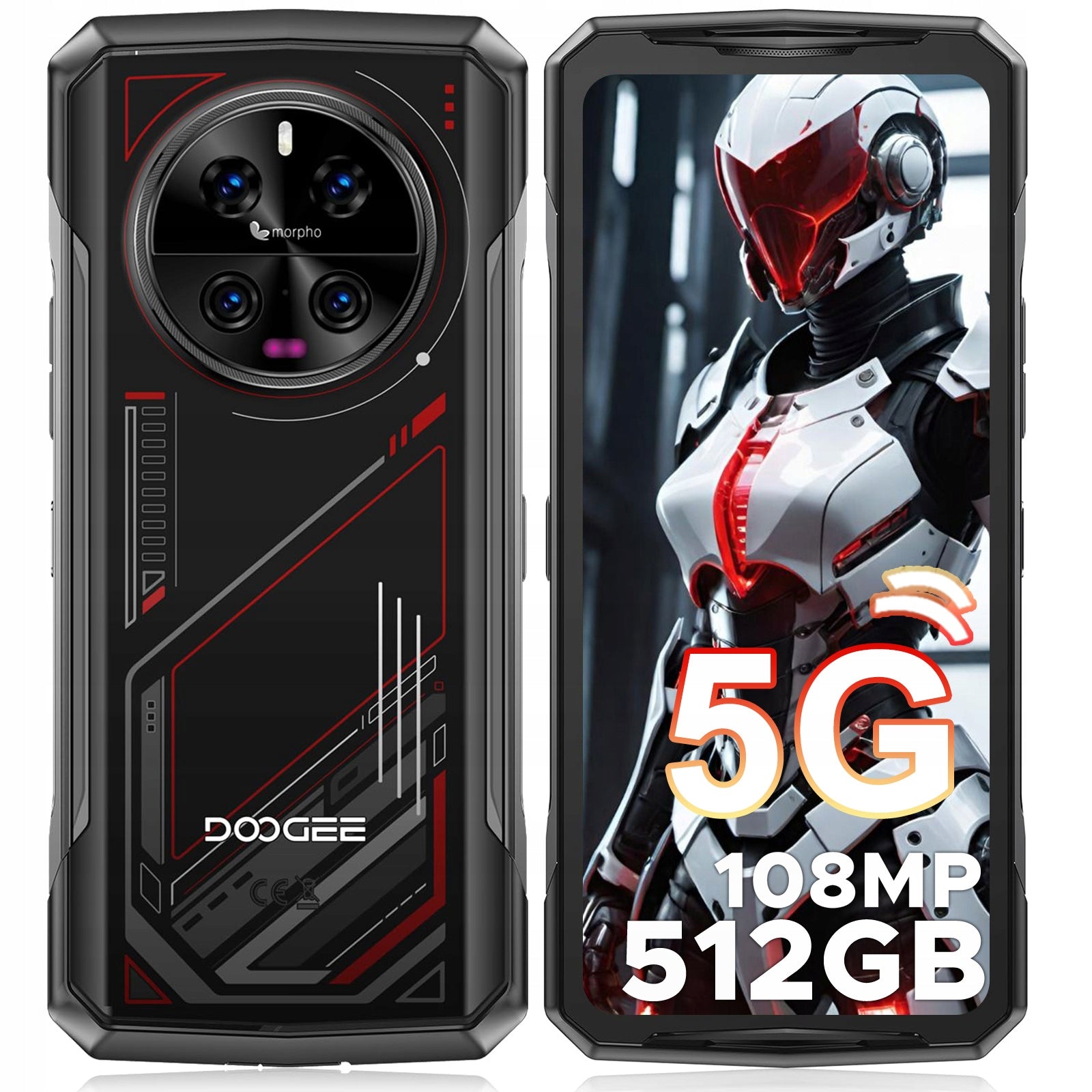 DOOGEE V40 5G Červená Brand DOOGEE