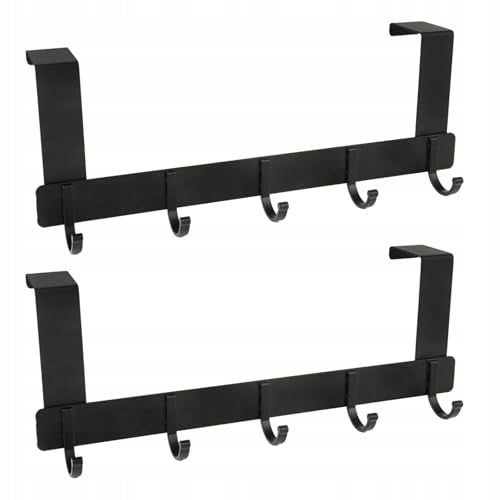 DOOR HANGER 5 HOOKS BLACK STAINLESS STEEL MINIMALIST CHILD'S ROOM Brand no brand