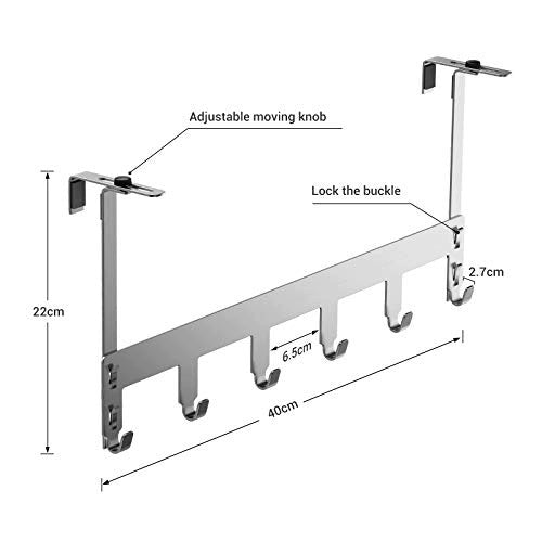 DOOR HANGER ADJUSTABLE STEEL WITHOUT DRILLING UP TO 20 KG 6 HOOKS Manufacturer code SWC5908151859957