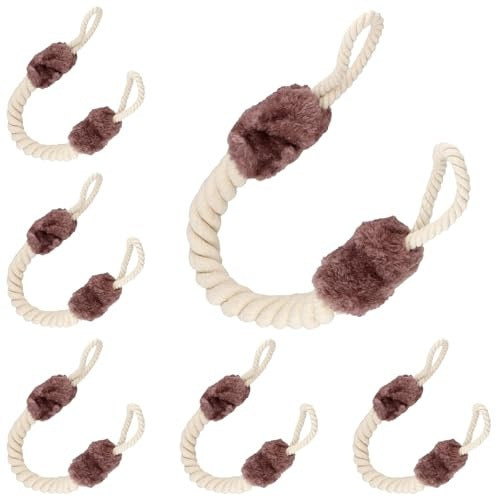 DOOR STOPPER COTTON CORD BROWN WHITE CLAMP PROTECTION 6 PCS Brand no brand