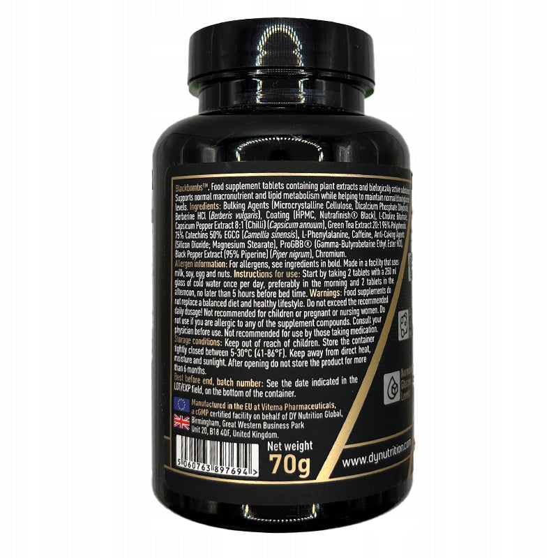 DORIAN YATES BLACKBOMBS SHADOWLINE FAT BURNER SLIMMING 60 tablets Packaging status original