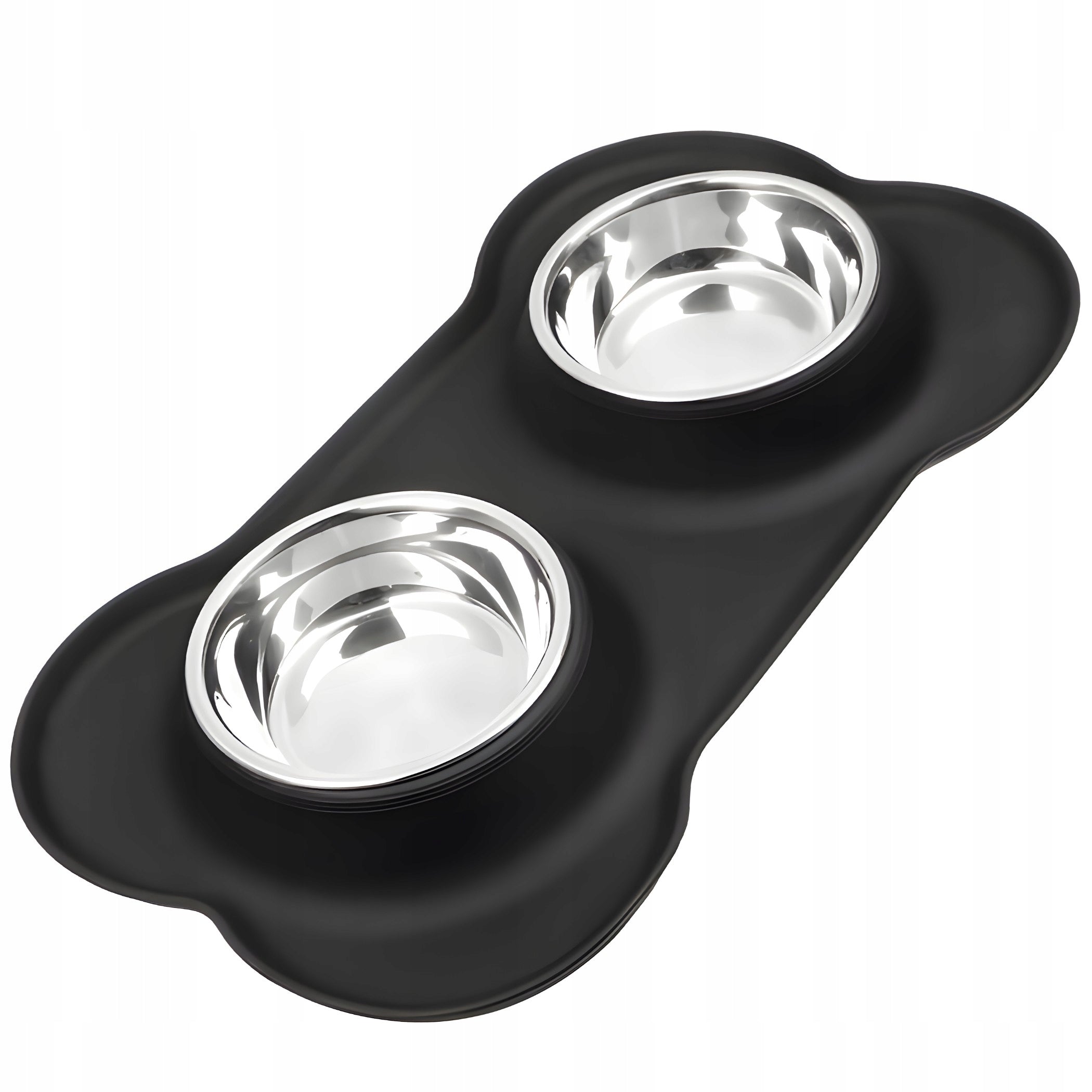 DOUBLE BOWL 400 ml FOR CAT DOG + NON-SLIP BOWL STAND Packaging status original