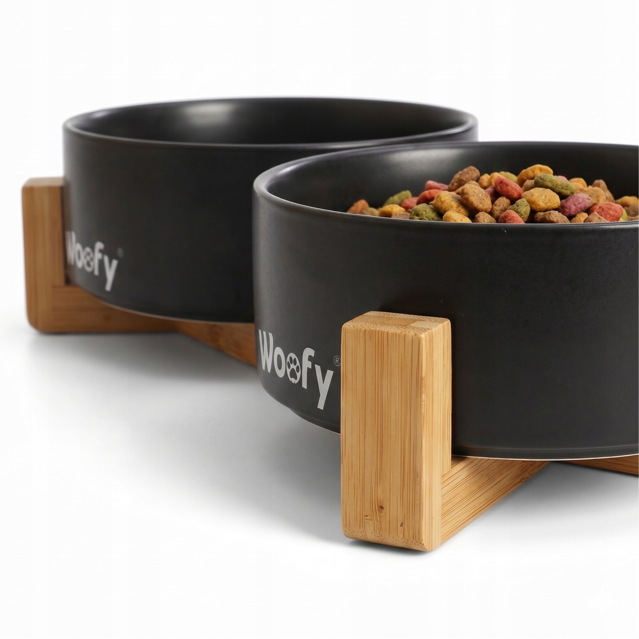 DOUBLE CERAMIC BOWL ON A DOG STAND CAT BOWLS WOOFY 2x 400ml Material ceramic