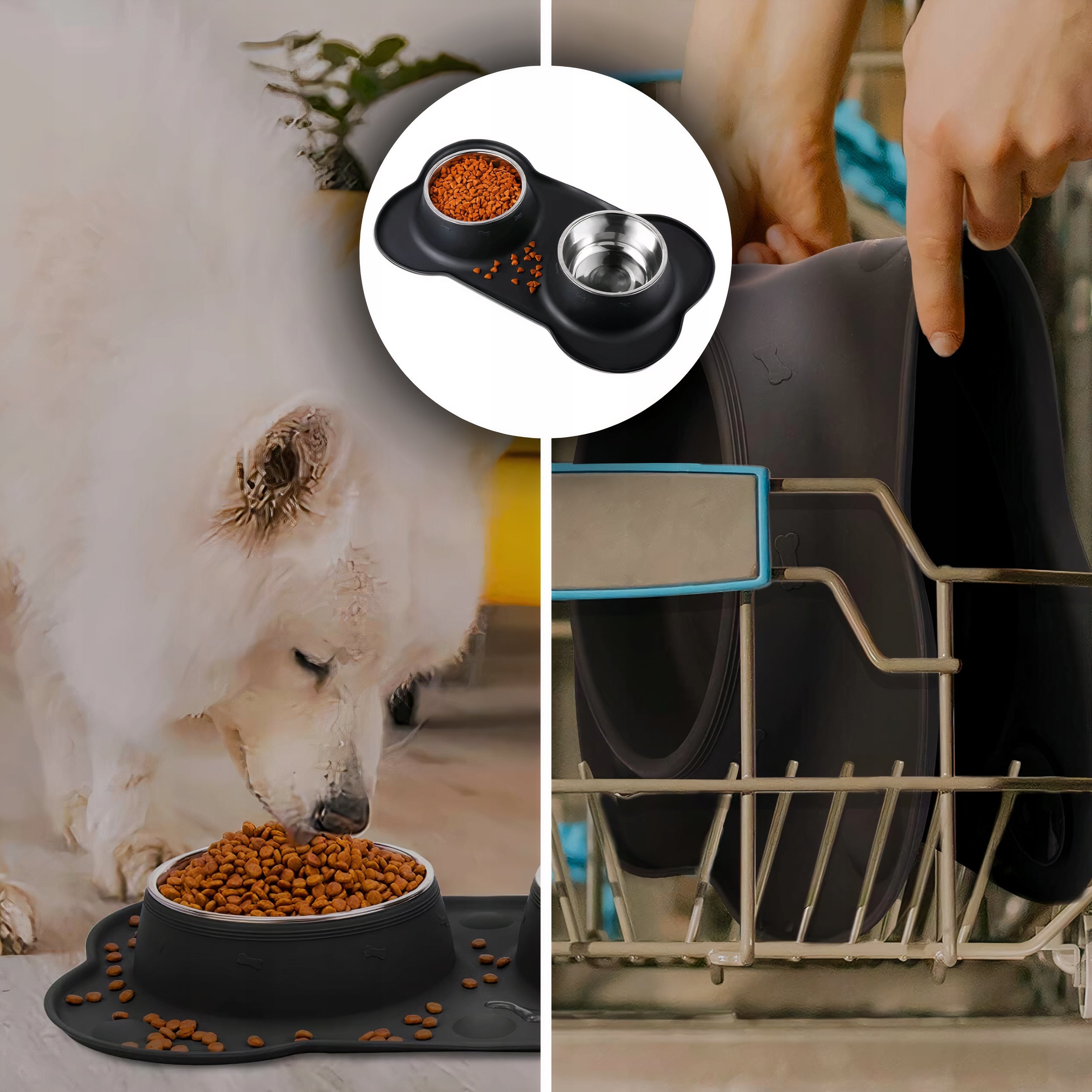DOUBLE DOG BOWL CAT NON-SLIP + BOWL PAD 2x450 ml Trade name Zestaw 2 misek Pet Treatment