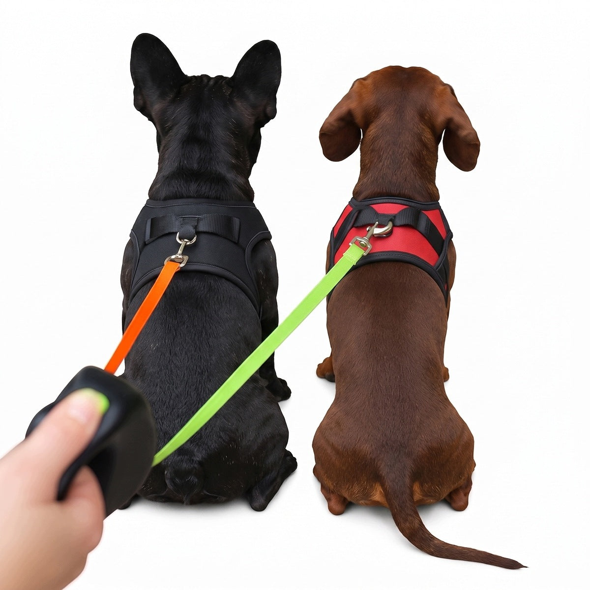 DOUBLE DOG LEASH ROTATING AUTOMATIC LEASH FOR TWO DOGS TAPE 3M Packaging status original