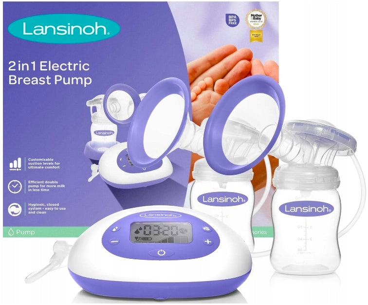 DOUBLE ELECTRIC BREAST PUMP LANSINOH TWO-PHASE 2in1 FOR TWO BREASTS