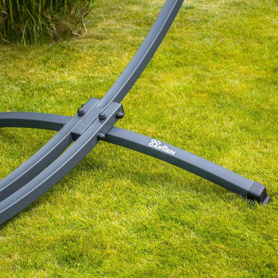 DOUBLE HAMMOCK RACK GARDEN HAMMOCK STAND METAL STRONG 250 KG Total length 300 cm