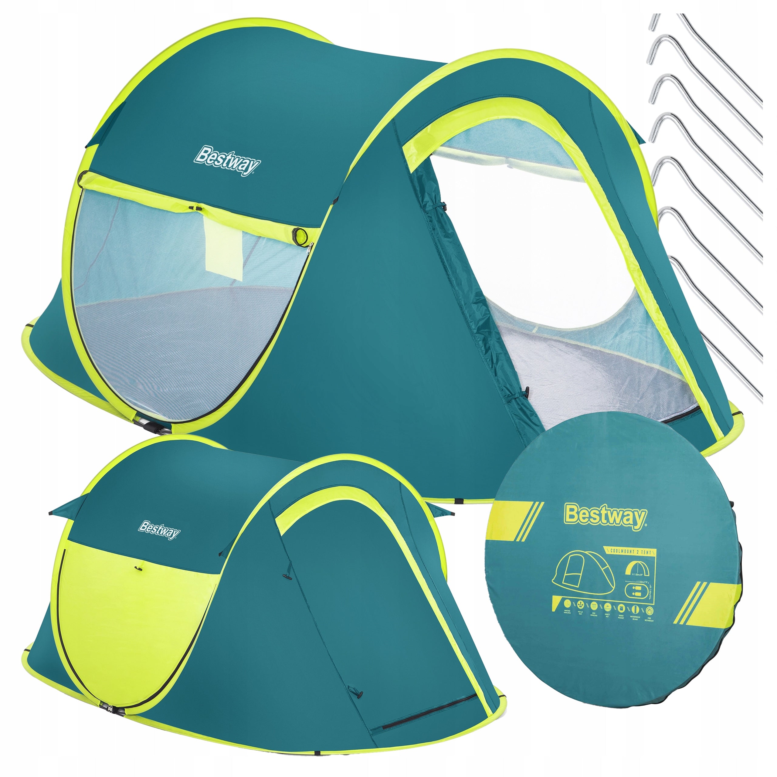 DOUBLE HIKING TENT BESTWAY 68086 235 x 145 x 100CM + COVER Kind travel