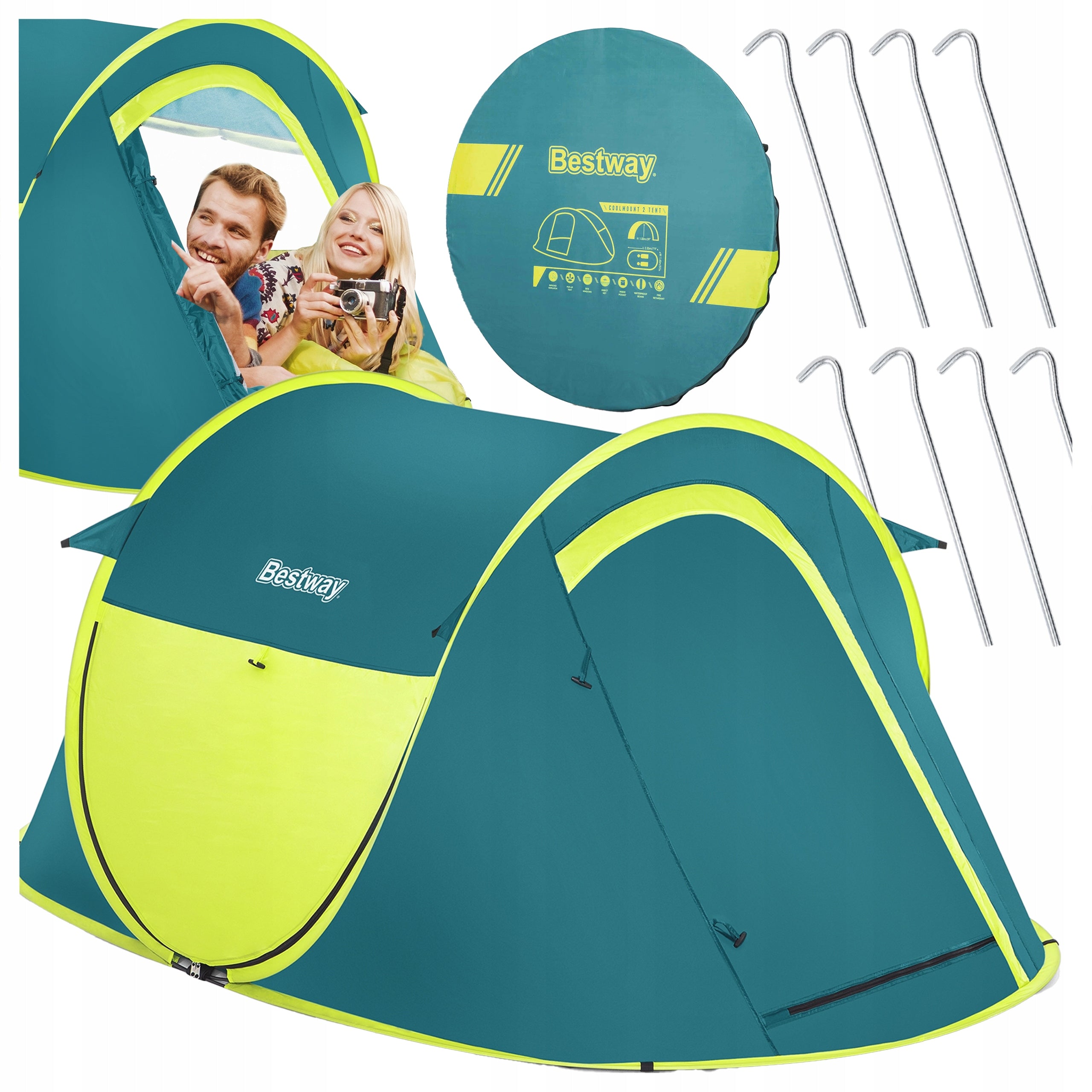 DOUBLE HIKING TENT BESTWAY 68086 235 x 145 x 100CM + COVER Manufacturer code 68086