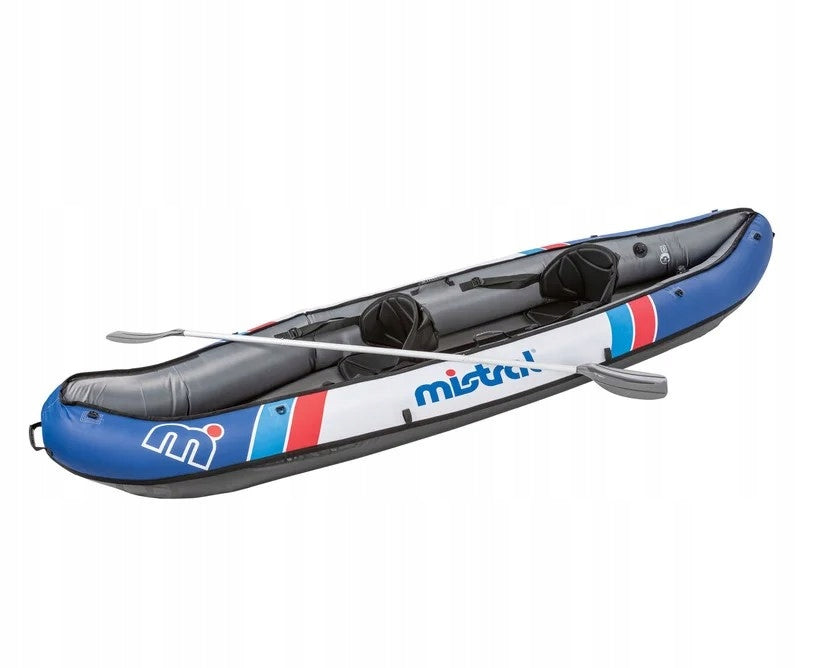 DOUBLE INFLATABLE KAYAK WITH 2 DOUBLE PADDLES LIGHTWEIGHT COMPACT STABLE