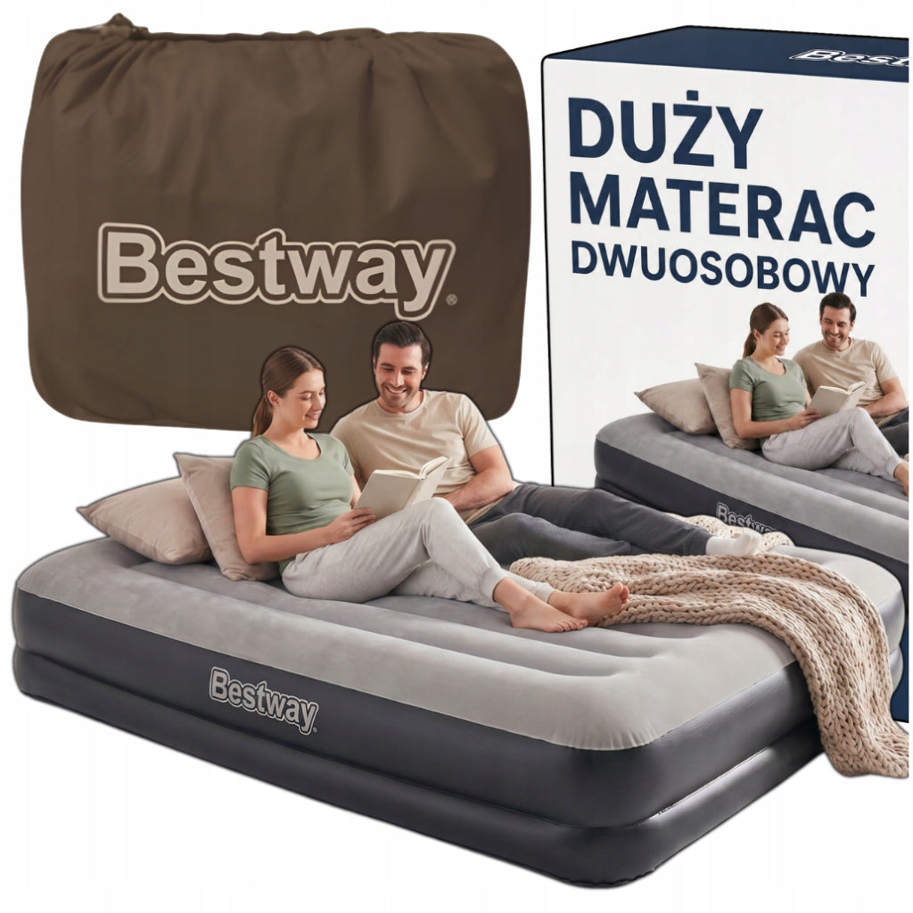 DOUBLE INFLATABLE MATTRESS WITH BUILT-IN PUMP BESTWAY 203 x152 x 46 cm