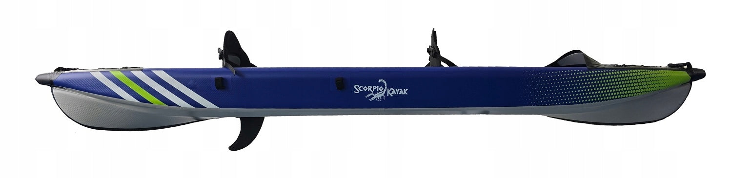 DOUBLE KAYAK PUMPED DS 410 FULL DROPSTITCH SET OF TWO Model DS 410 SOFT KEEL BLUE/LIME