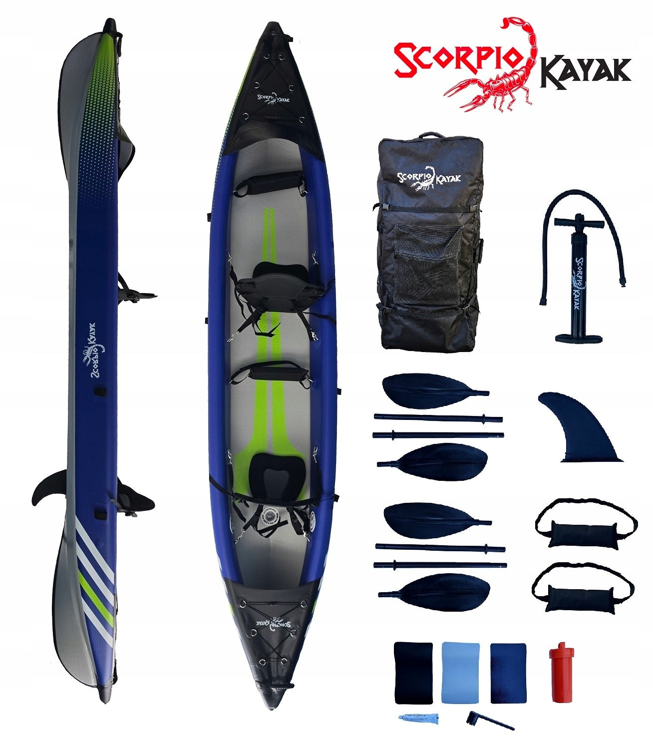 DOUBLE KAYAK PUMPED DS 410 FULL DROPSTITCH SET OF TWO