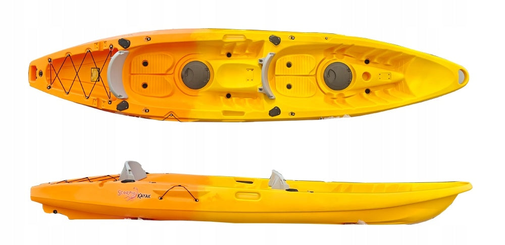 DOUBLE KAYAK SIT ON TOP SUNNY SCORPIO STABLE SOLID FAMILY TWO