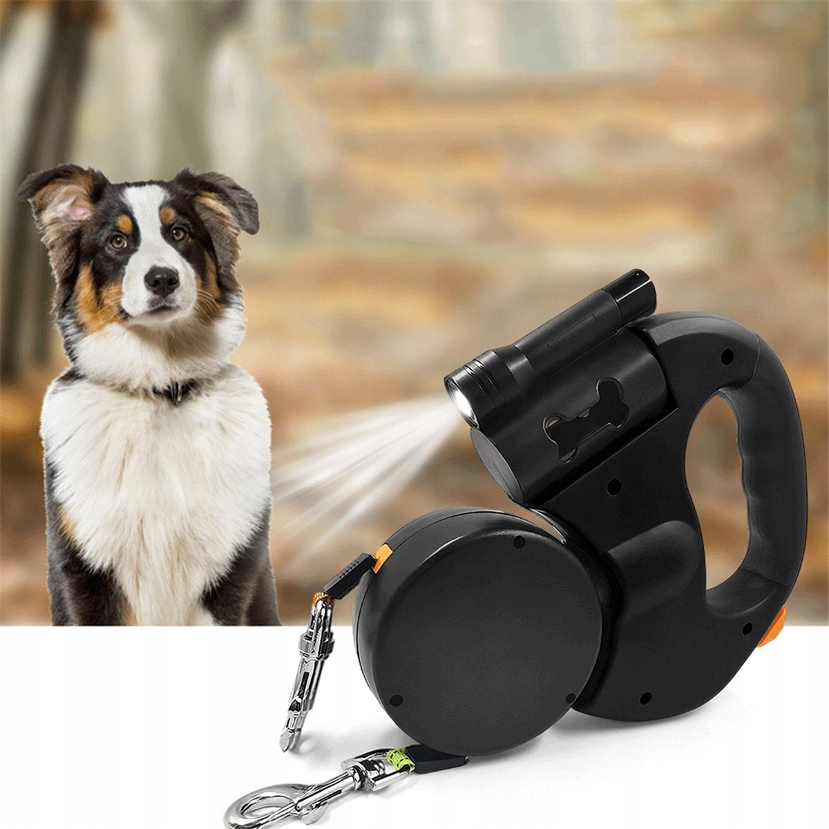 DOUBLE LANYARD RETRACTABLE 3M LED ERGONOMIC HANDLE SWIVEL BUCKLE Packaging status original