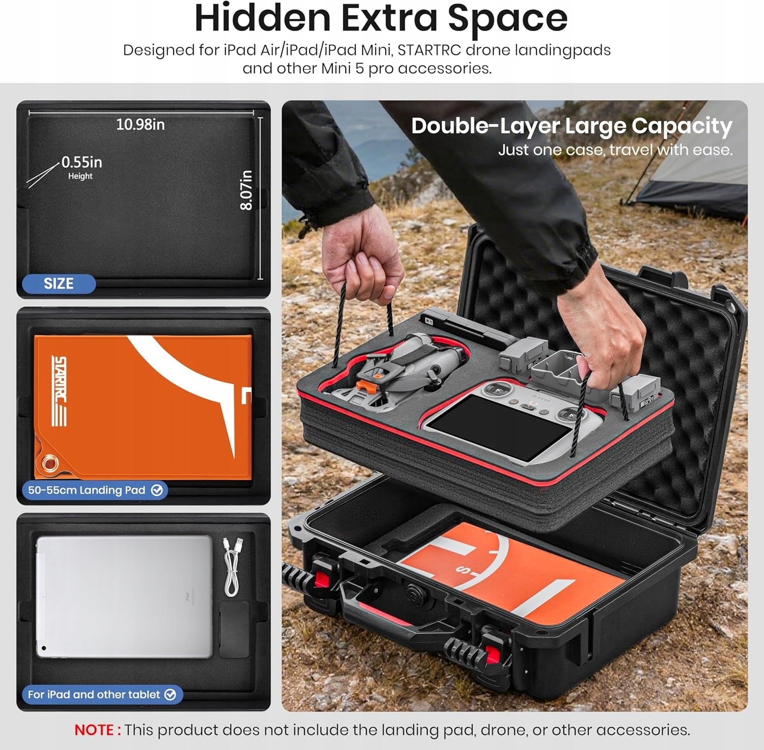 DOUBLE LAYER CASE FOR MINI 5 PRO WATERPROOF IP67 DRONE WITH STRAP Model Mini 5 Pro