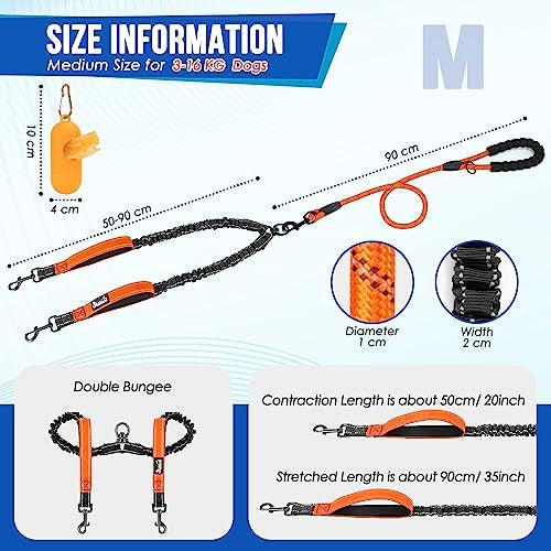 DOUBLE LEASH FOR 2 DOGS ROTATING 360 REFLECTIVE WITH CUSHIONING Manufacturer code B0C6TCDDLD