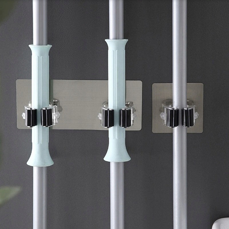 DOUBLE MOP BRUSH HOLDER MOP STICK HANGER DUO NON-INVASIVE Dominant material synthetic material