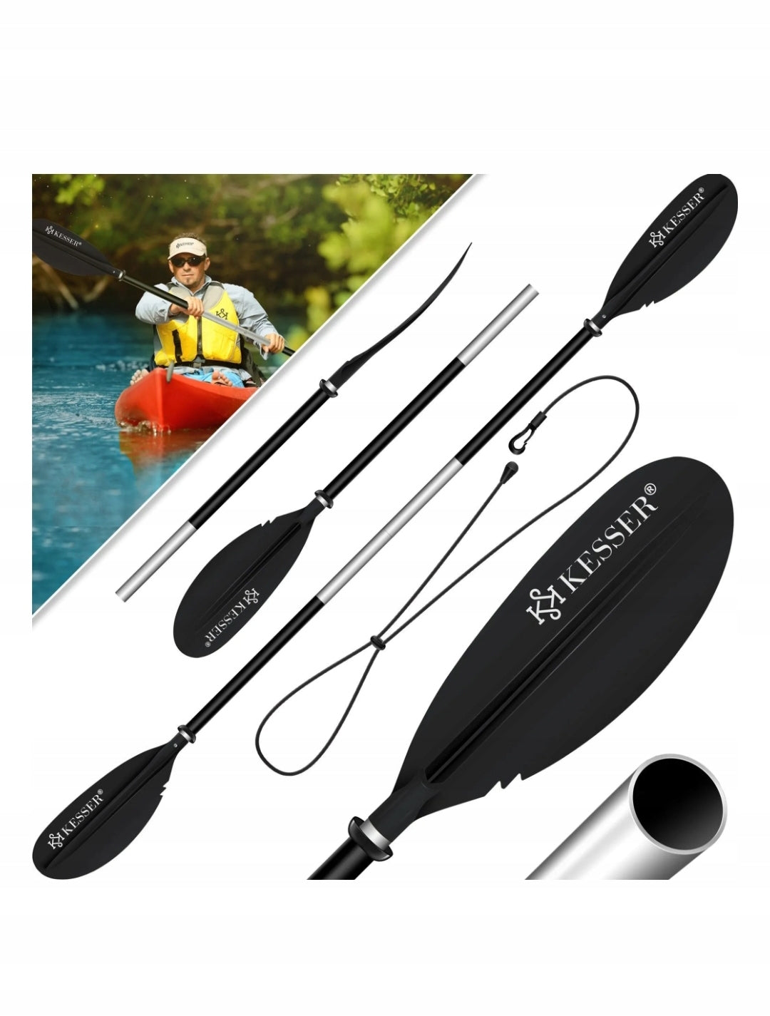 DOUBLE PADDLE SUP KAYAK FOLDING LIGHTWEIGHT ALUMINUM KESSER