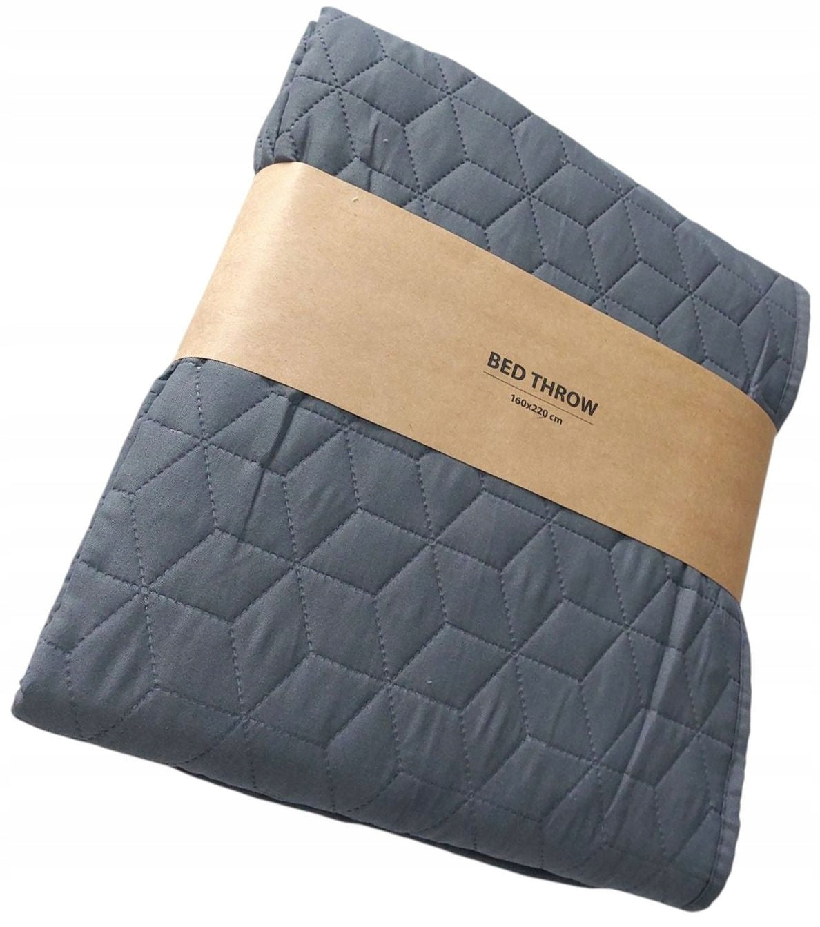 DOUBLE-SIDED BEDSPREAD GREY COVER 160x220 cm