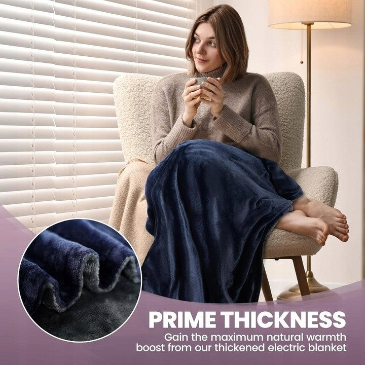 DOUBLE SIDED ELECTRIC BLANKET 180x100CM 6 TEMPERATURE LEVELS TIMER Medical device no