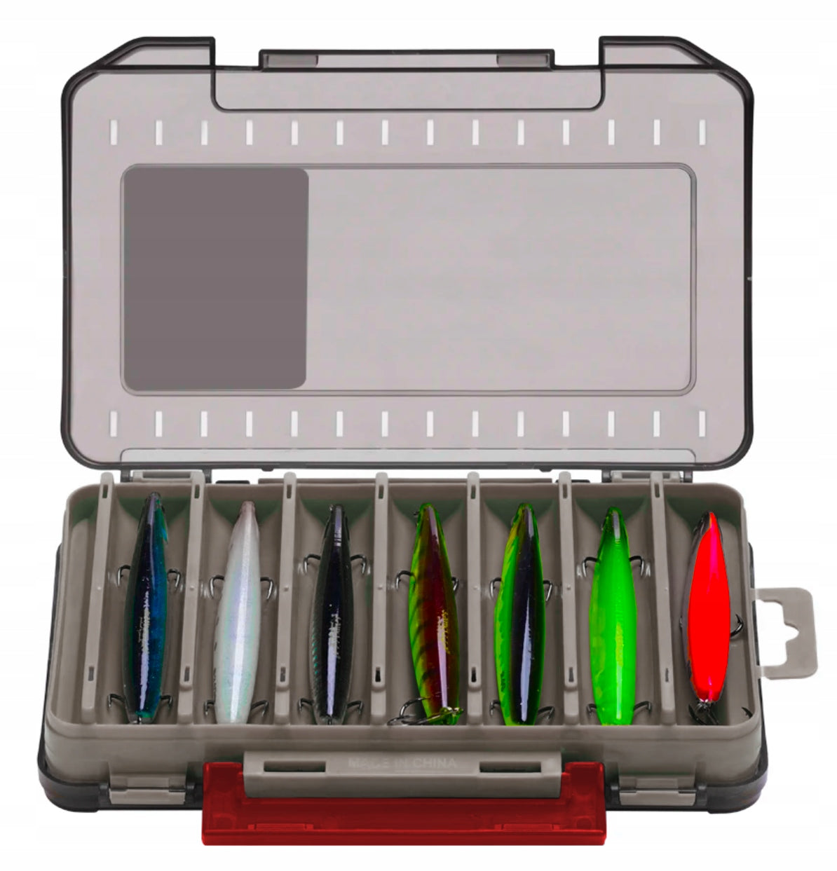 DOUBLE SIDED FISHING SPINNING LURE WOBBLER BOX 14 PIECES Manufacturer code PRZ1LCZ