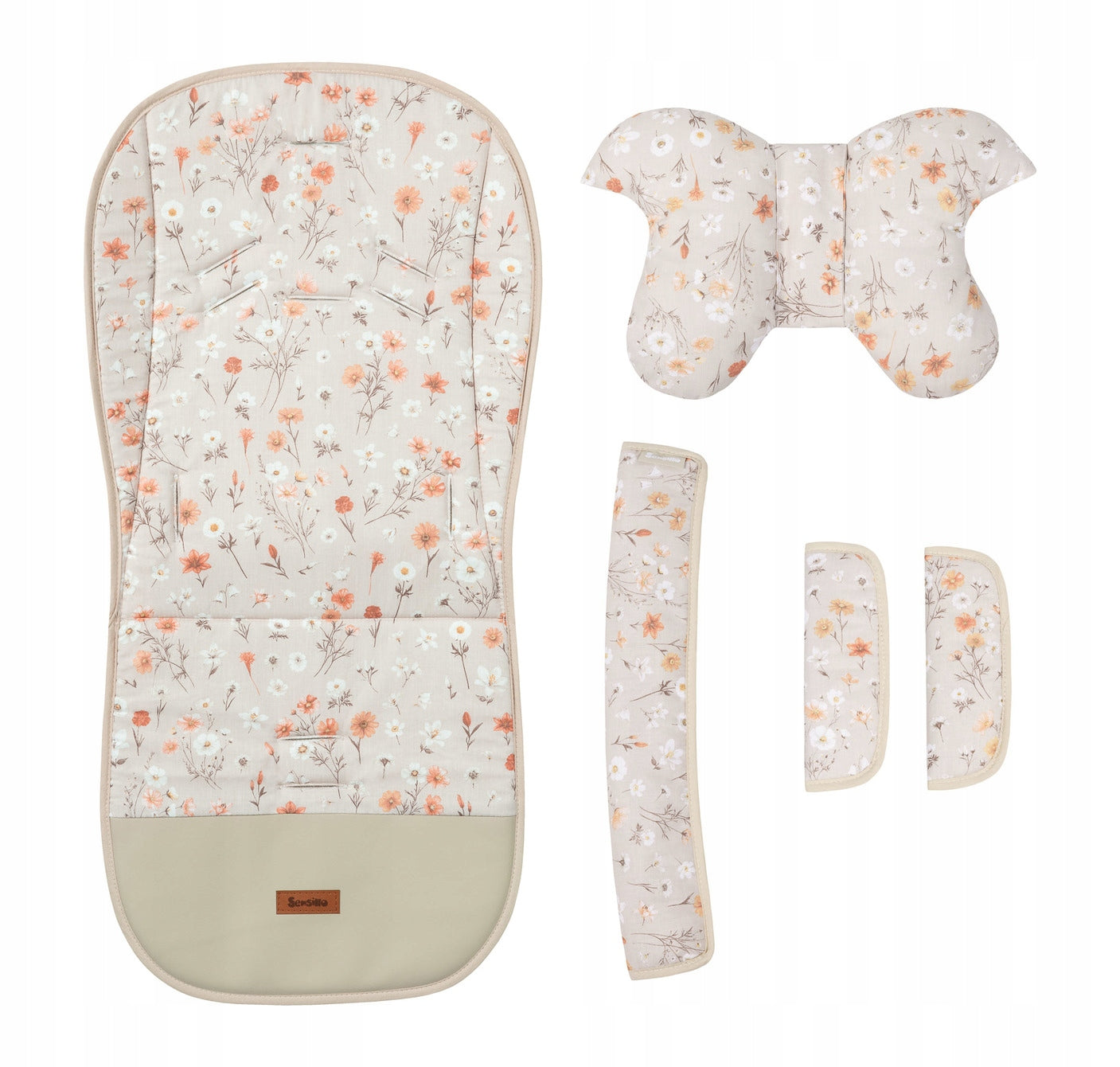 DOUBLE-SIDED INSERT FOR GONDOLA STROLLER DELUXE VELVET BLOOM BEIGE