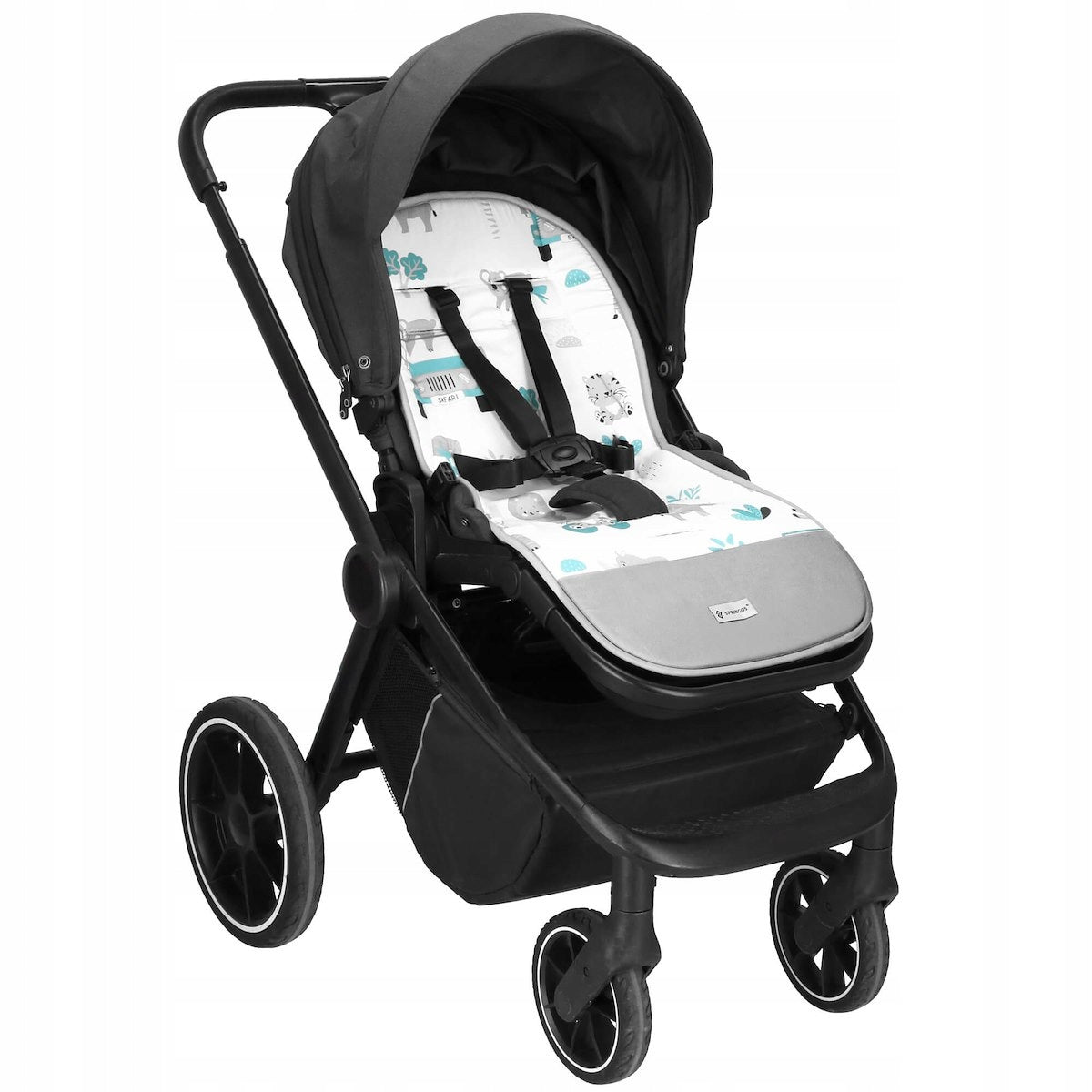 DOUBLE-SIDED INSERT FOR STROLLER REFILL MINKY COTTON 78cm Color gray