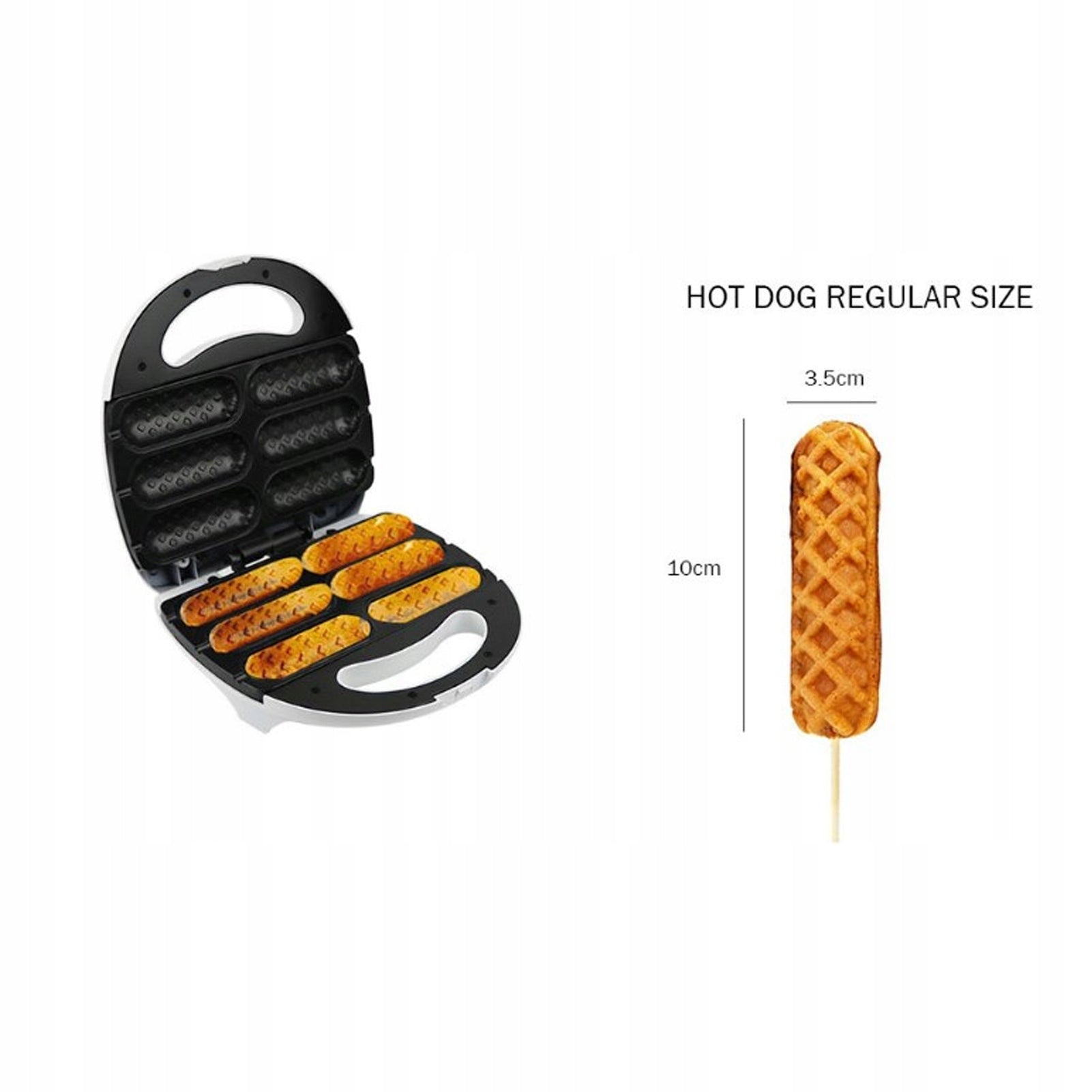 DOUBLE-SIDED WAFFLE IRON FOR PRODUCTION 6 CORN DOG Packaging status original