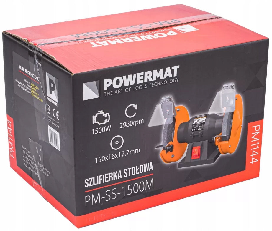 DOUBLE STONE TABLE GRINDER 1500W 2x STONE DISC 150mm STRONG Manufacturer code PM-SS-1500M