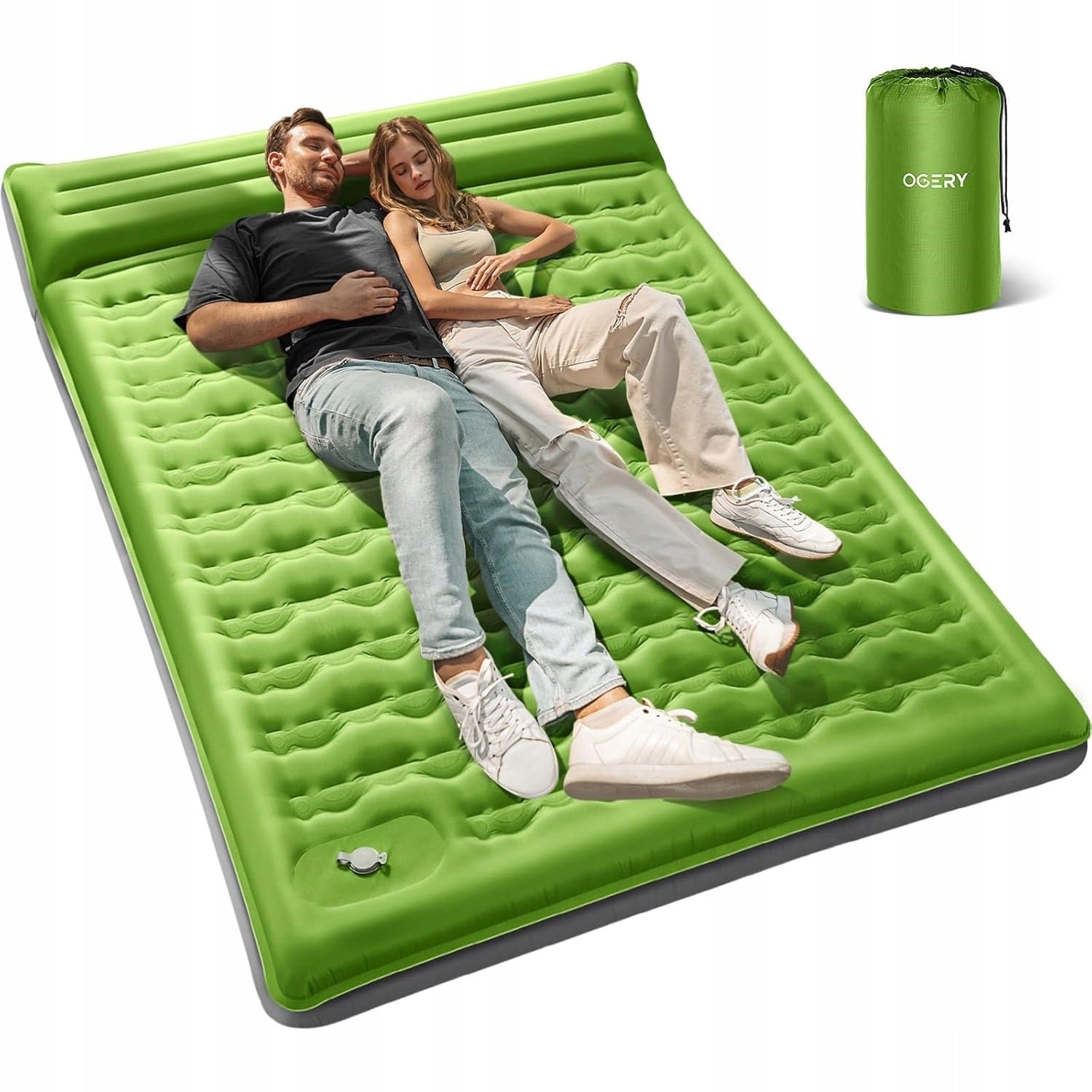 DOUBLE TOURIST MATTRESS 200X140CM CAMPING MAT PUMP 2 PERS Packaging status original