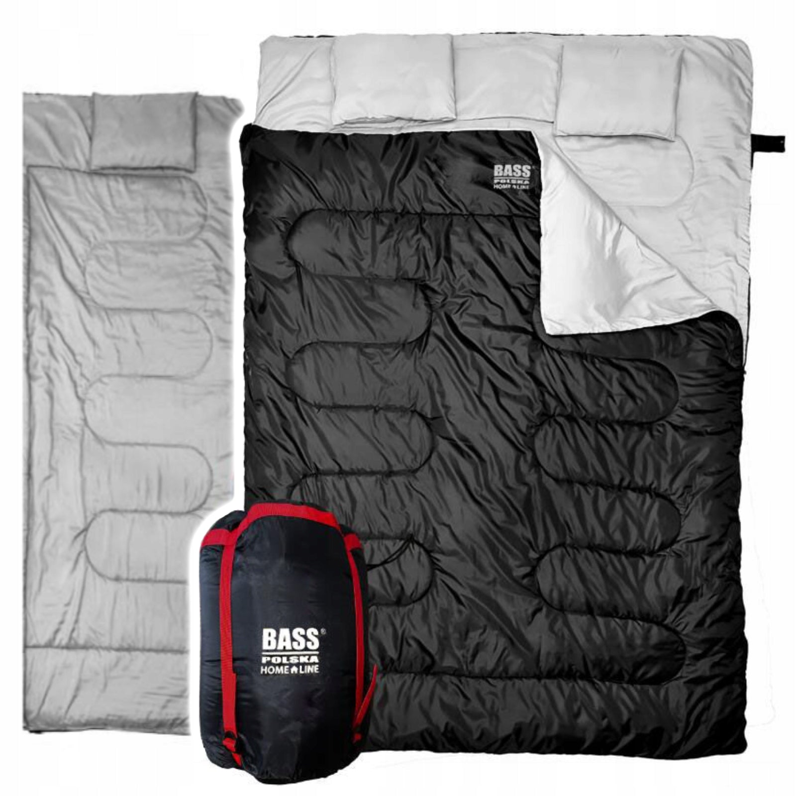 DOUBLE TOURIST SLEEPING BAG 220X150CM WINDPROOF BASS POLAND