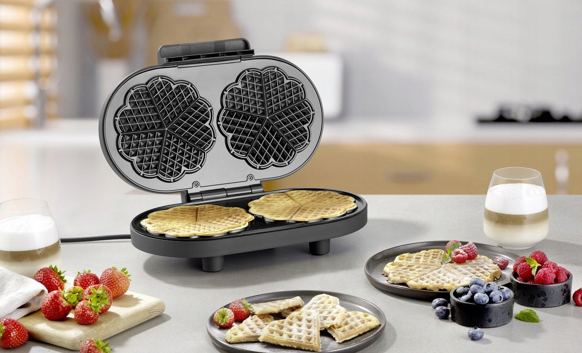 DOUBLE WAFFLE IRON 1200W ANTI-COATING ADJUSTMENT PFAS FREE SEVERIN WA2118 Brand Severin
