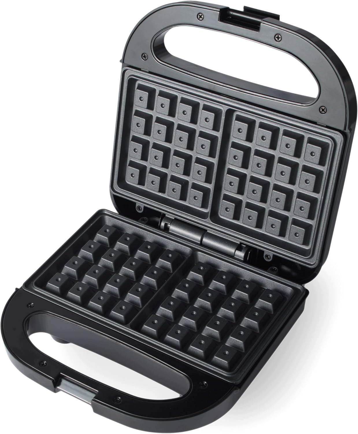 DOUBLE WAFFLE IRON PROGRESS 750W NON-STICK SELF-ADJUSTING PLATES
