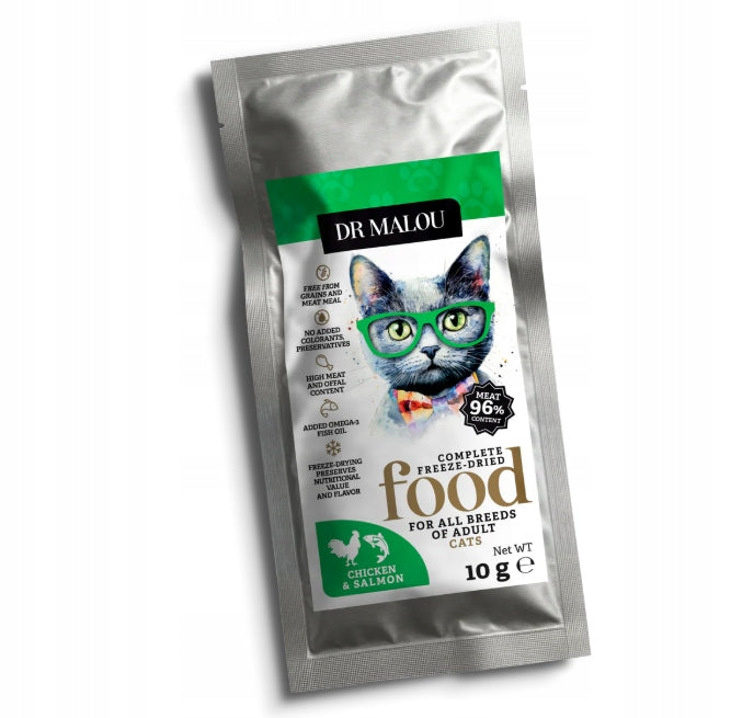 DR MALOU FREEZE-DRIED CAT FOOD CHICKEN WITH SALMON 10G