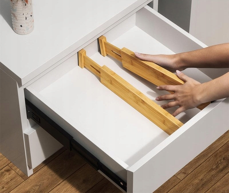 DRAWER ORGANIZER ADJUSTABLE BAMBOO DRAWER SEPARATOR Brand no brand