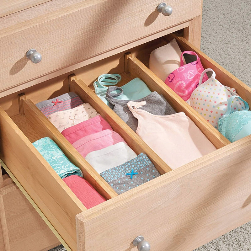 DRAWER ORGANIZER ADJUSTABLE BAMBOO DRAWER SEPARATOR Kind drawer organizer