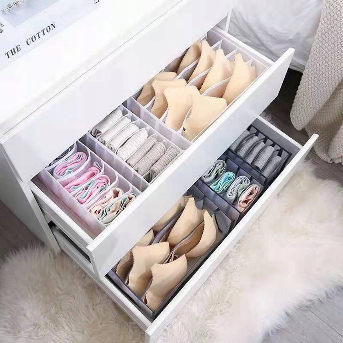 DRAWER ORGANIZER FOR UNDERWEAR CLOTHES INSERT SEPARATOR PARTITION 3 PCS. Product weight with unit packaging 0.01 kg