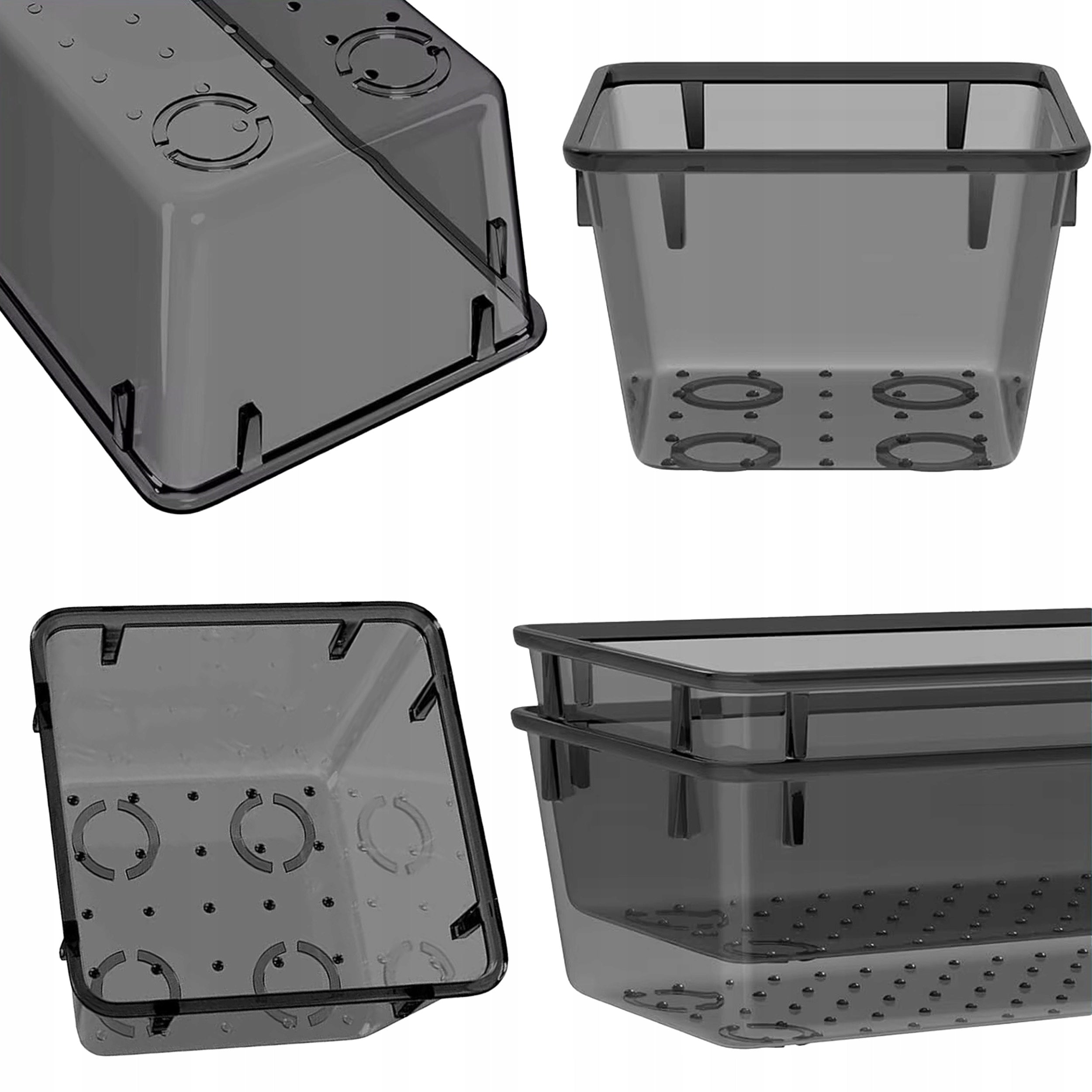 DRAWER ORGANIZERS FOR COSMETICS TRANSPARENT SET OF 25 PIECES Manufacturer code CZARNE POJEMNIKI KOMPLET ORGANIZERÓW DO SZAF