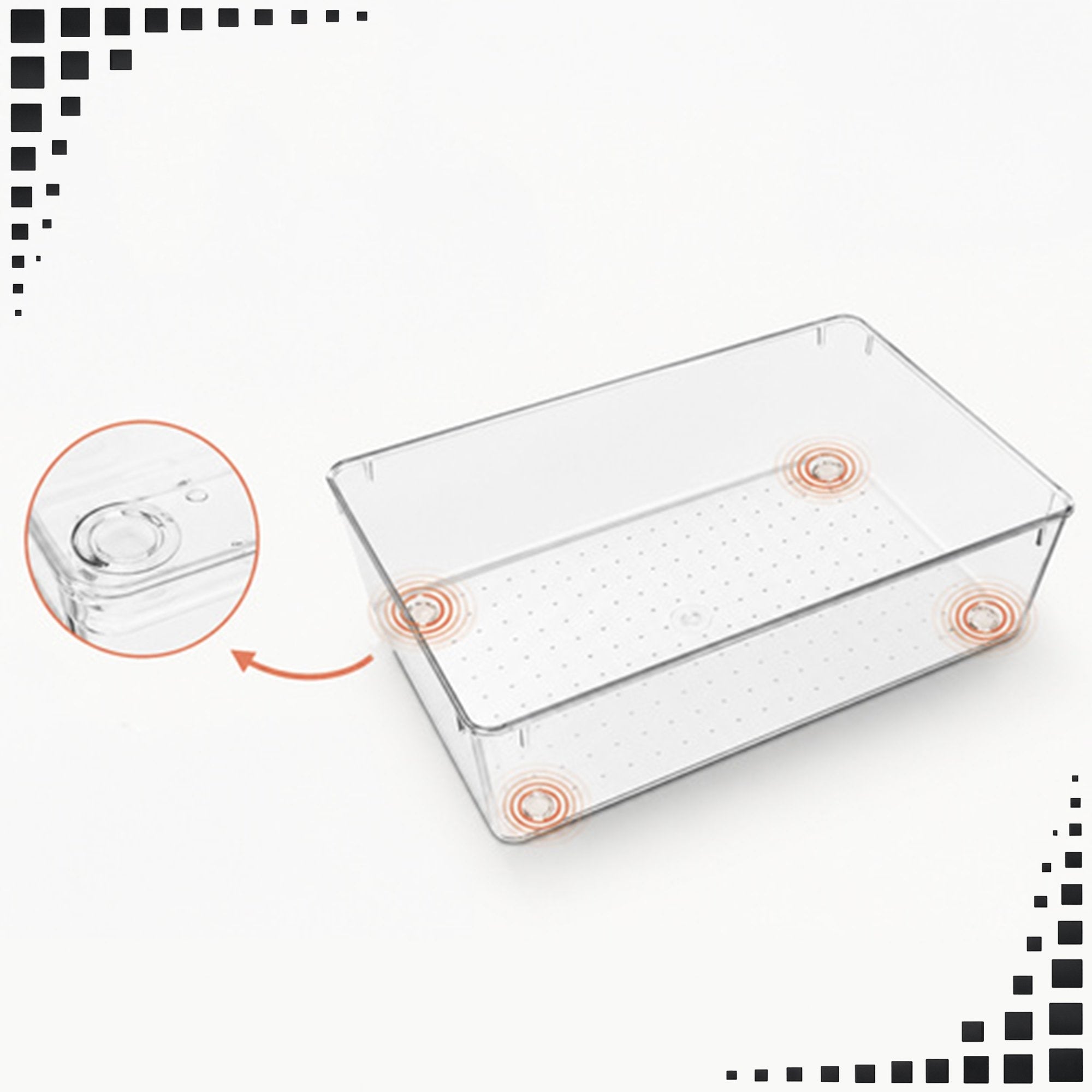 DRAWER ORGANIZERS FOR COSMETICS TRANSPARENT SET OF 25 PIECES Reinforcement type plastic
