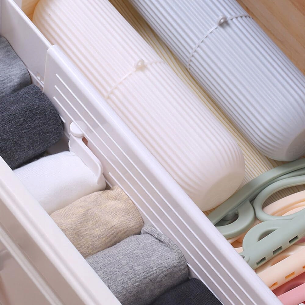 DRAWER SEPARATORS ADJUSTABLE COMPARTMENT LENGTHS SET OF PIECES WHITE ABS Brand no brand