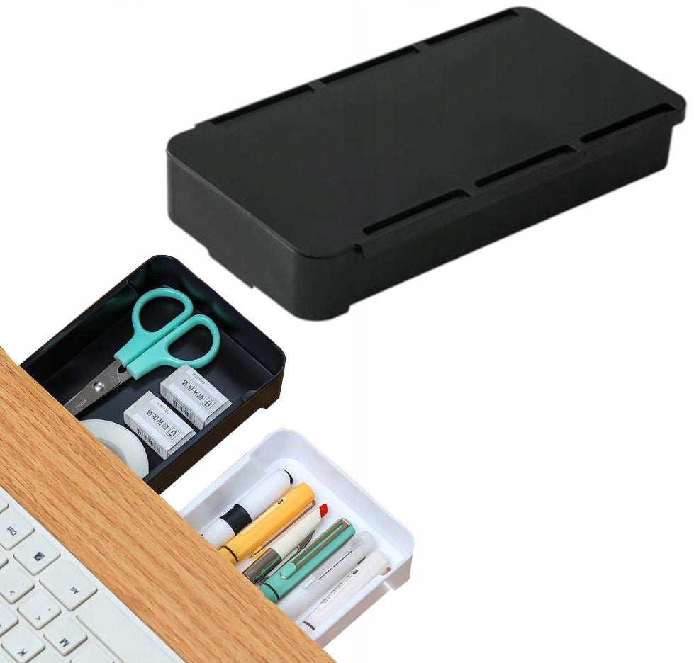 DRAWER UNDER THE DESK, SELF-ADHESIVE, BLACK 20x10x3cm