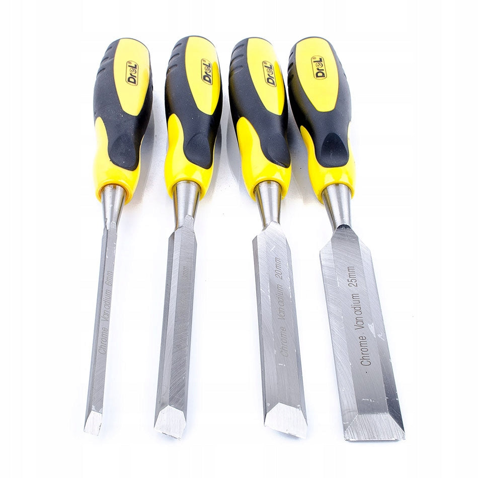 DREL CARPENTRY CHISEL FLAT FOR WOOD CARPENTRY CHISEL SET 4PCS. Manufacturer code CON-BCF-9004