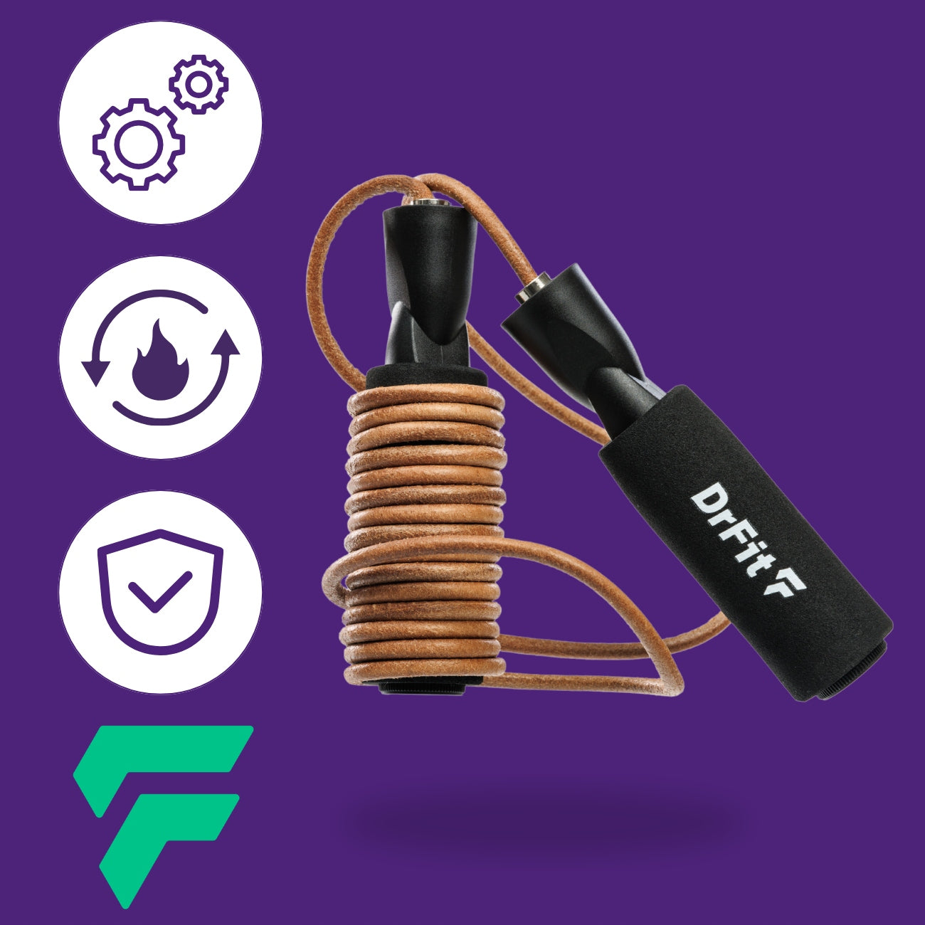 DRFIT LEATHER BOXING JUMP ROPE WITH ADJUSTABLE DURABLE Packaging status original