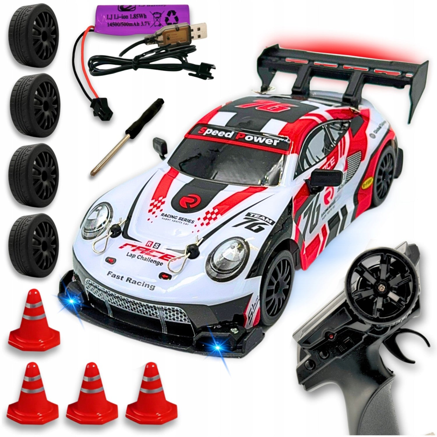 DRIFT CAR REMOTE CONTROLLED RACING CAR AUTO DRIFT PILOT LED 4x4 Kind driving